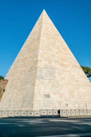 Photo for Roman Pyramid of Caius Cestius in Rome, Italy - Royalty Free Image