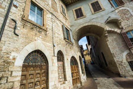 Photo for Picturesque street in the medieval town of Assisi, Italy - Royalty Free Image