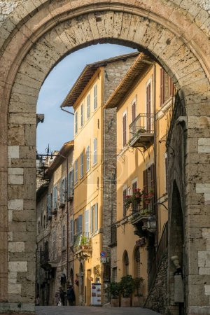 Photo for Picturesque street in the medieval town of Assisi, Italy - Royalty Free Image