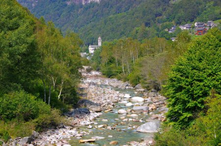 Photo for Frasco and Verzasca river, Verzasca valley, Ticino, Switzerland, Europe - Royalty Free Image