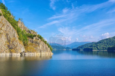 lake Vidraru on Transfagarasan Road in in the Carpathians, Romania