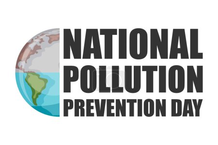 Ilustración de Día nacional de prevención de la contaminación diseño. Póster para sensibilizar sobre el cuidado del medio ambiente - Imagen libre de derechos