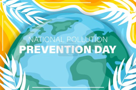 Ilustración de Día nacional de prevención de la contaminación diseño. Banner para crear conciencia sobre el cuidado del medio ambiente y nuestro planeta - Imagen libre de derechos