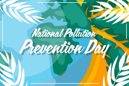 Ilustración de Día nacional de prevención de la contaminación diseño. Banner para sensibilizar sobre el cuidado del medio ambiente - Imagen libre de derechos