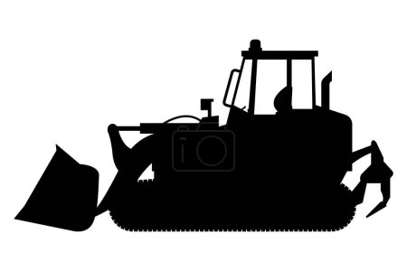 caterpillar loader silhouettes. Heavy machinery for construction and mining