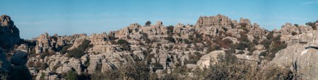 Photo for Stunning photo of El Torcal de Antequeras stratified rock formations. - Royalty Free Image