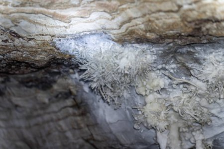 Macro shot of caves mineral crystals.
