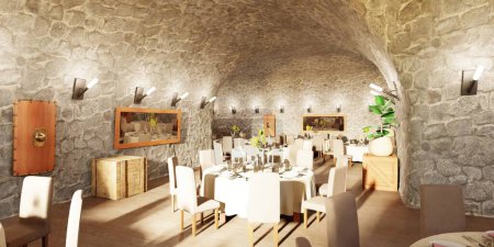 Téléchargez les photos : 3D réaliste Render of Cellar Restaurant - en image libre de droit