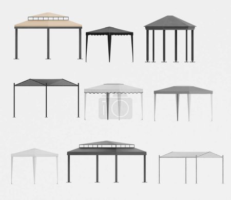 Photo for Realistic 3D Render of Gazebos - Royalty Free Image