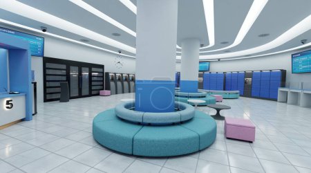 Photo for Realistic 3D Render of Post Office Interior - Royalty Free Image