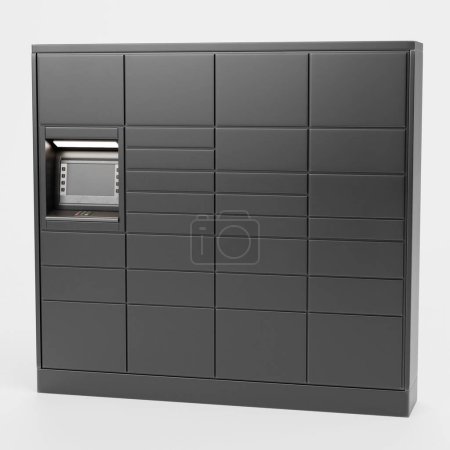 Photo for Realistic 3D Render of Parcel Lockers - Royalty Free Image