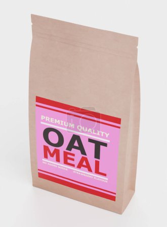 Photo for Realistic 3D Render of Oat Meal - Royalty Free Image