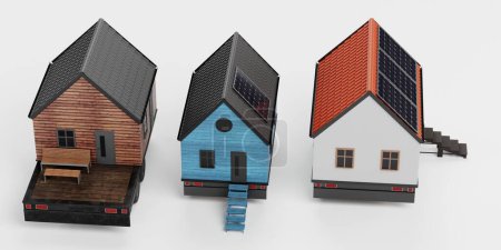 Photo for Realistic 3D Render of Tiny Houses - Royalty Free Image