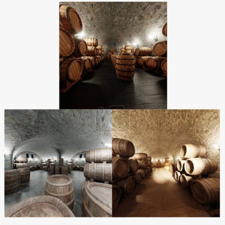 Photo for Realistic 3D Render of Wine Cellars - Royalty Free Image
