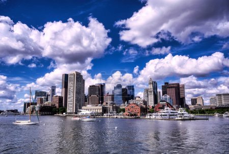 Photo for The Boston, Massachusetts skyline from Boston Harbor. - Royalty Free Image