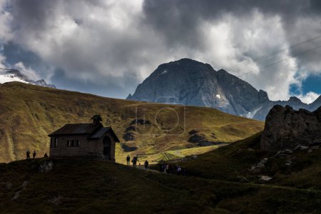 Photo for Clouds over Sella Pass in Dolomites - Royalty Free Image
