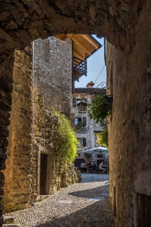 Photo for Street of the old medieval town of Canale di Tenno on Lake Garda - Royalty Free Image