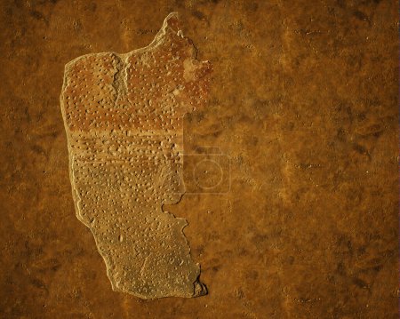 Foto de Antigua pared enlucida marrón con fresco envejecido. - Imagen libre de derechos