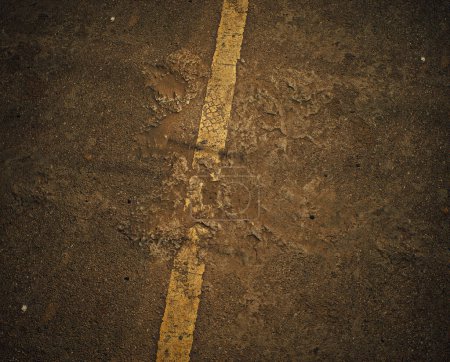 Photo for Worn out rough tarmac of a highway. - Royalty Free Image