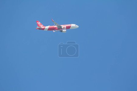 Photo for Chiangmai, Thailand - September  25 2022: 9M-RAC Airbus A320-200 of Airasia. Take off from Chiangmai airport to Kuala lumpur, Malaysia. - Royalty Free Image