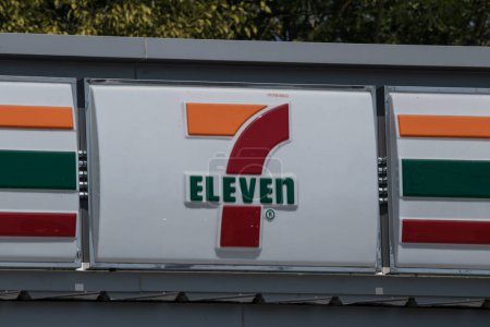 Photo for Chiangmai, Thailand -   February 9 2023: Logo of 7-11 store. Location on rural road about 6 km from chiangmai city. Chiangmai, Thailand. - Royalty Free Image