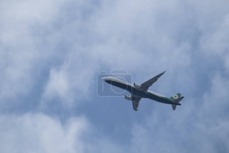 Photo for Chiangmai, Thailand -  September 15 2023: B-16220 Airbus A321 of EvaAir. take off from Chiangmai Airport to taipei Taiwan. - Royalty Free Image
