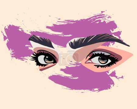 Look of a pair of female eyes. Vector illustration for design