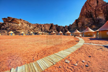 Photo for Beduins tents in the desert Wadi Rum, the Jordan Kingdom. High quality photo - Royalty Free Image