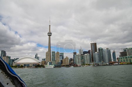 Photo for Spectacular view at downtown and CN Tower from the boat. Toronto. Ontario, Canada. High quality photo - Royalty Free Image