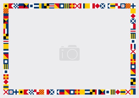 Ilustración de Vector international marine flags frame A4 - template - Imagen libre de derechos