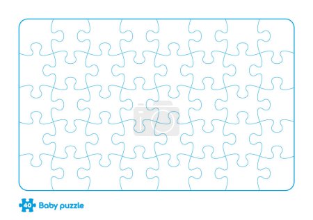 Téléchargez les illustrations : Vector baby puzzle template. 40 pieces. Isolated on white background - en licence libre de droit