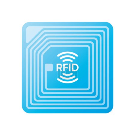 Téléchargez les illustrations : Vector symbol RFID Radio Frequency Identification. Isolated on white background. - en licence libre de droit