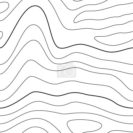 Illustration for Vector background with seamless texture topographic contour line. Isolated on white background. - Royalty Free Image