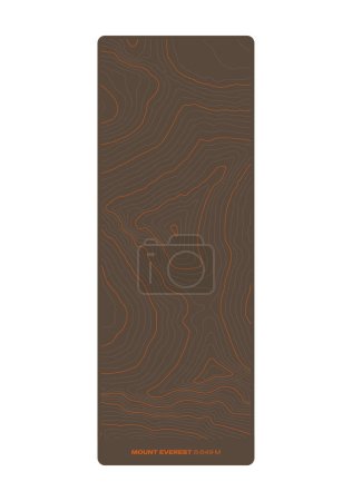 Illustration for Vector background with black textured topographical contour, vertical map of Mount Everest - Royalty Free Image
