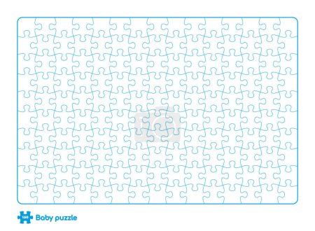 Vector baby puzzle template. 150 pieces. Isolated on white background