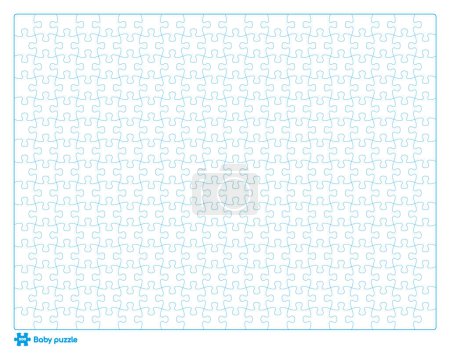 Illustration for Vector baby puzzle template. 300 pieces. Isolated on white background - Royalty Free Image