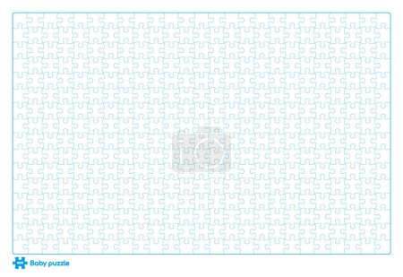 Illustration for Vector baby puzzle template. 400 pieces. Isolated on white background - Royalty Free Image