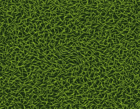 Téléchargez les illustrations : Texture sans couture répétée vectorielle d'herbe verte fraîche. - en licence libre de droit