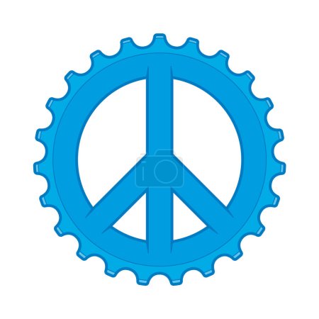 Ilustración de Símbolo de paz vectorial en estilo bicicleta, Encadenamiento. Aislado sobre fondo blanco. - Imagen libre de derechos