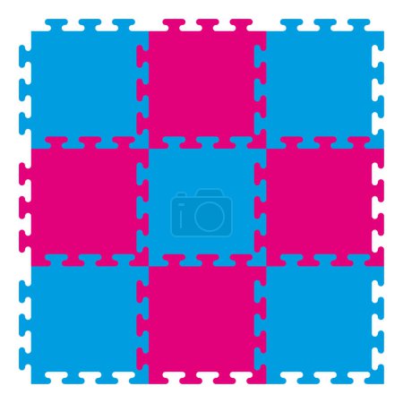 Vector foam baby kids play mat puzzle. Isolated on white background