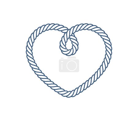 Ilustración de Vector rope rolled into a heart shape Isolated on white background. - Imagen libre de derechos