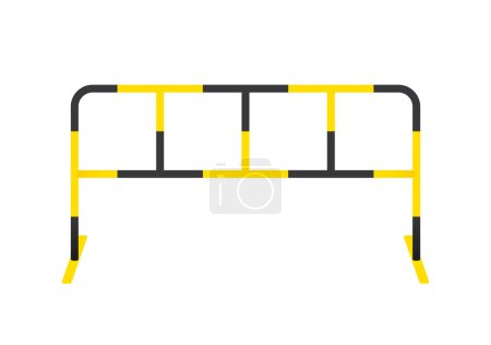 Vector safety railing in black and yellow. Isolated on white background