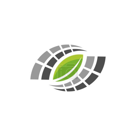 Ilustración de Logotipo de paisajismo, diseño del logotipo del bloque de pavimentación - Imagen libre de derechos