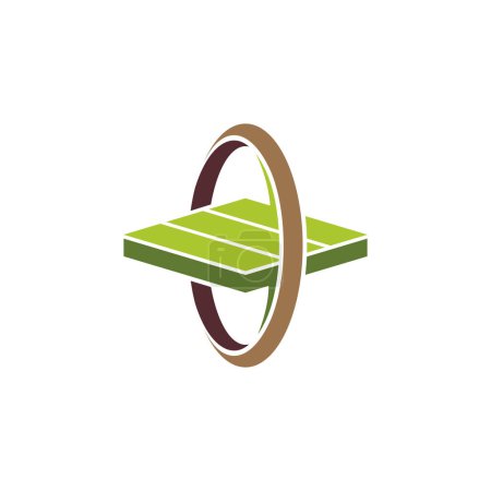 Ilustración de Logotipo de paisajismo, diseño del logotipo de pavimentación - Imagen libre de derechos