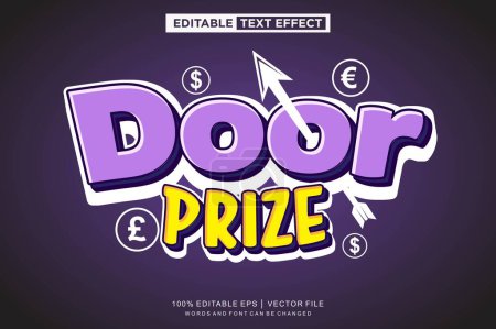 Door prize text effect, editable text template
