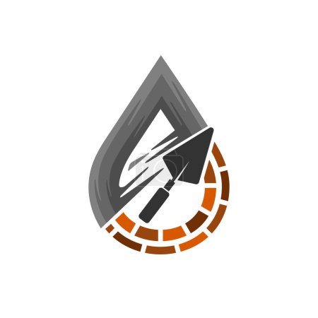 Téléchargez les illustrations : Logo de plâtrage, logo de plâtrage unique - en licence libre de droit