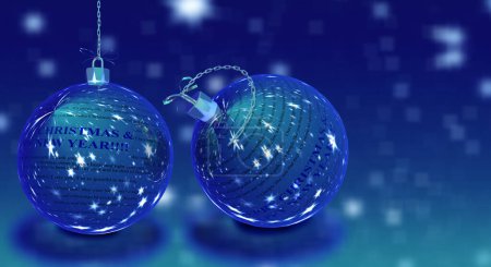 Photo for Xmas christmas balls with wishes text on it stars isolated - 3d rendering - Royalty Free Image