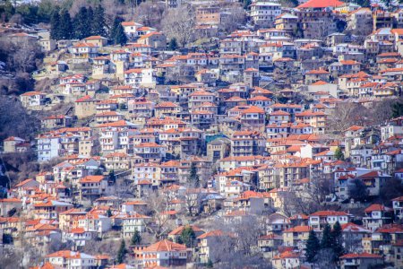 Foto de Metsovo city greece houses homes in tourist restort on mountain pindos of ionnina perfecture - Imagen libre de derechos