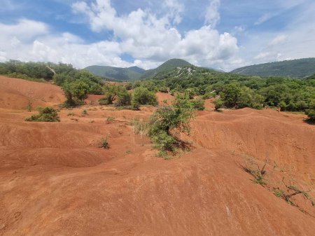 Photo for Kokkinopilos or red soil in preveza greece hills red like desert mountiains - Royalty Free Image
