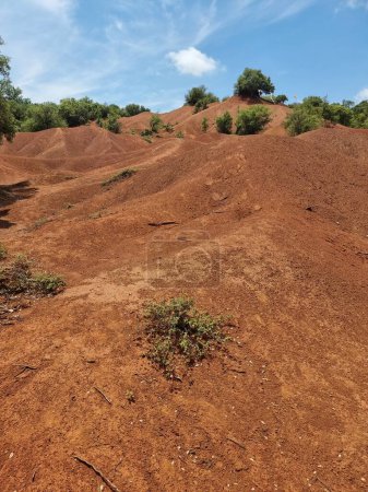 Photo for Kokkinopilos or red soil in preveza greece hills red like desert mountiains - Royalty Free Image